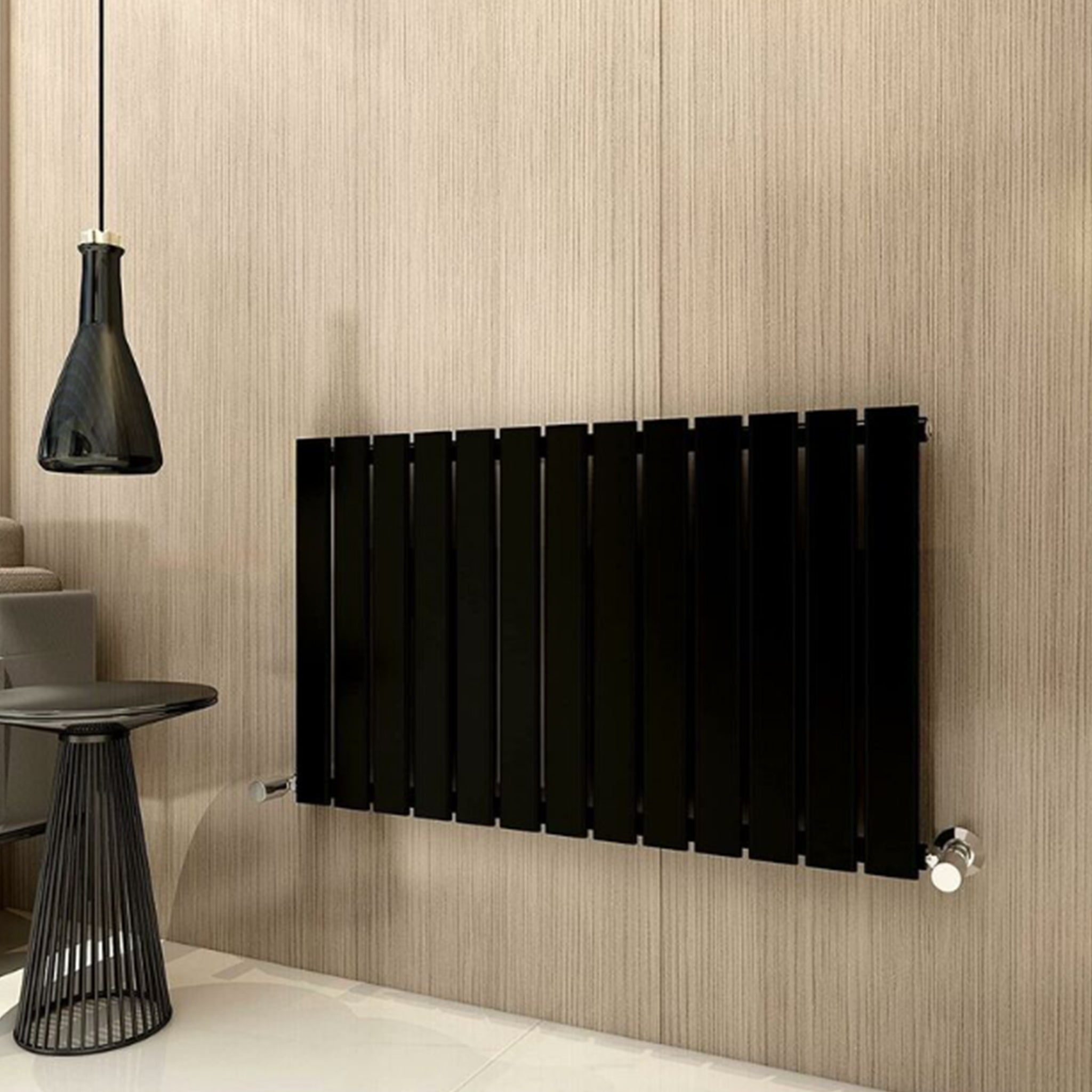 matt black single panel radiator