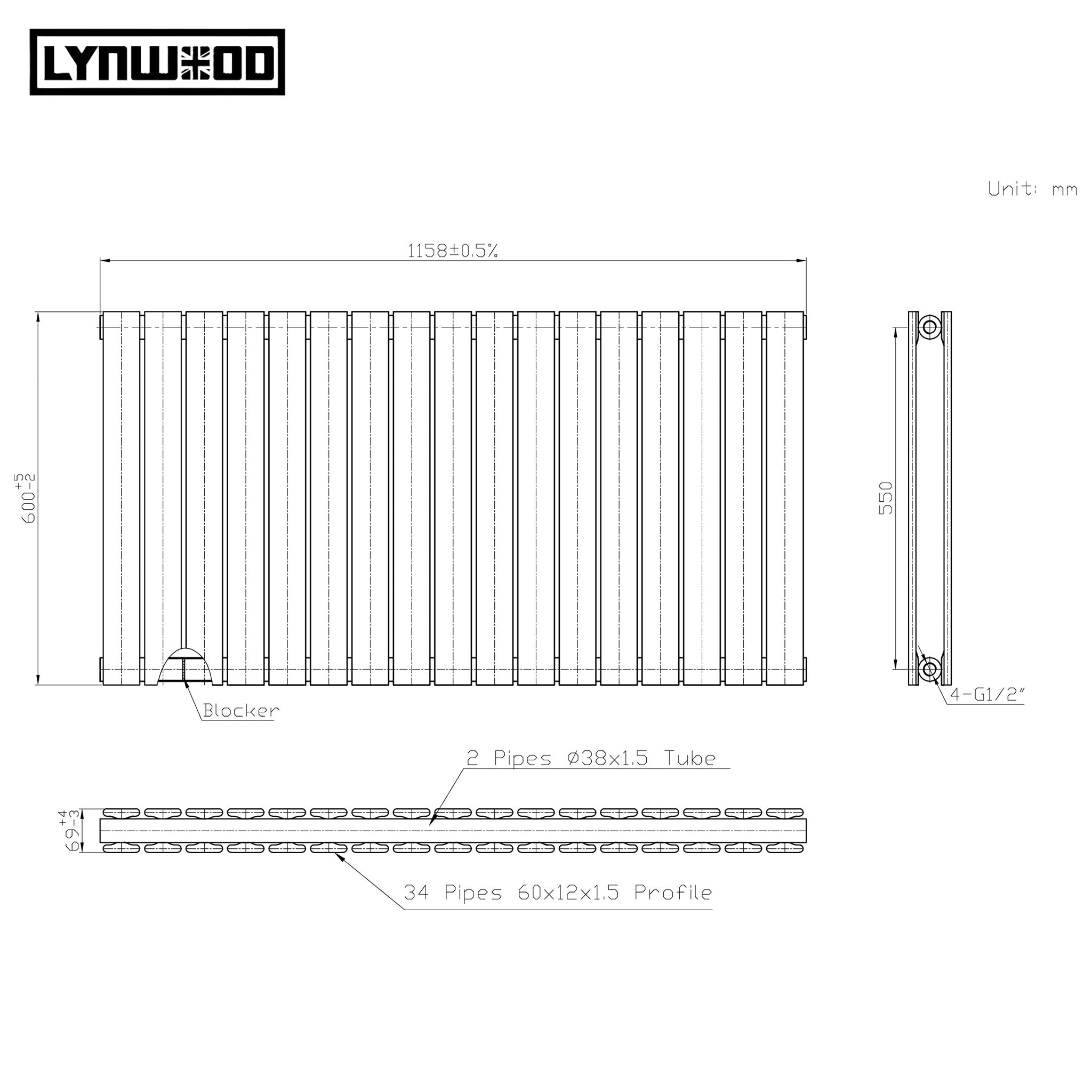 double panel radiator size measurements