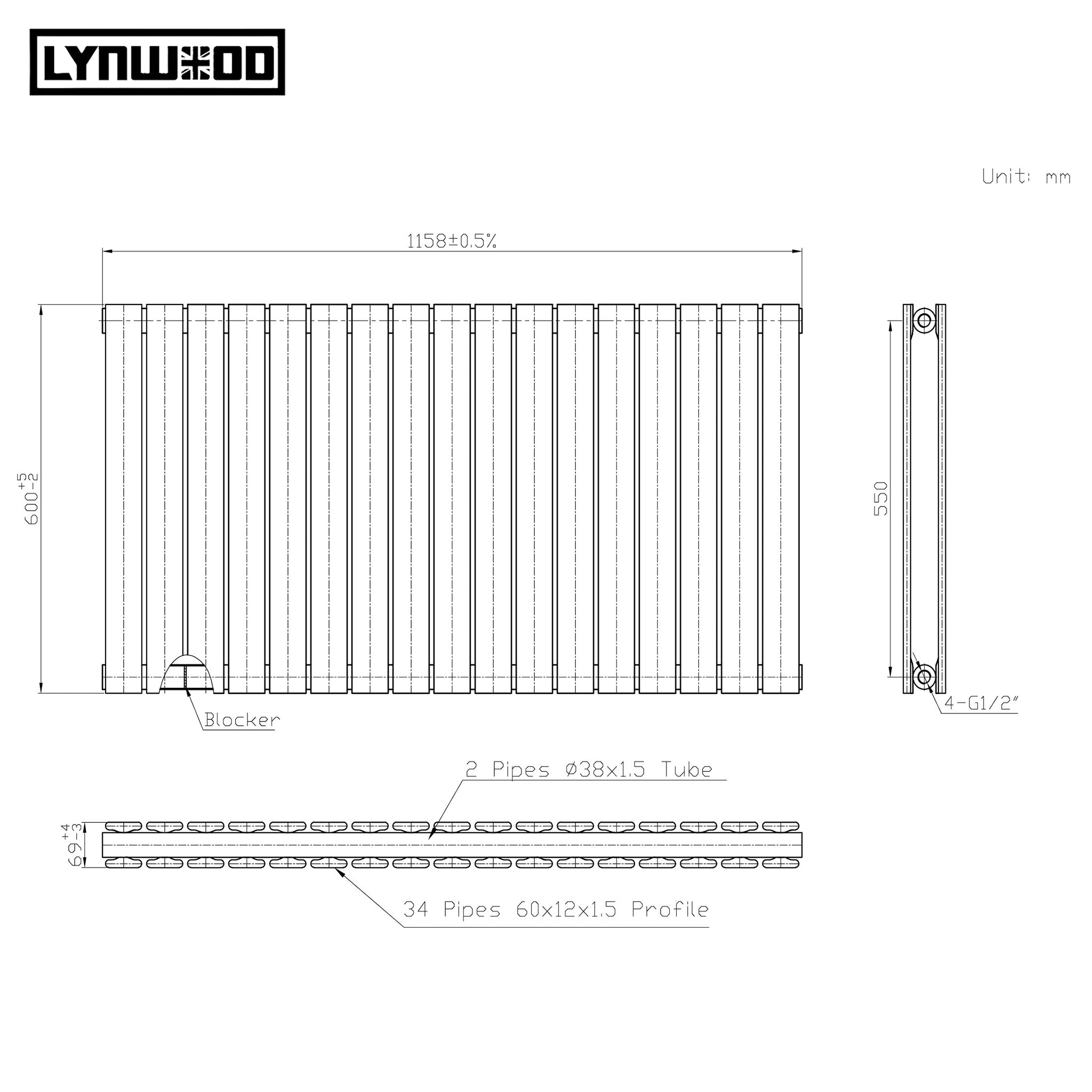 anthracite radiator size chart