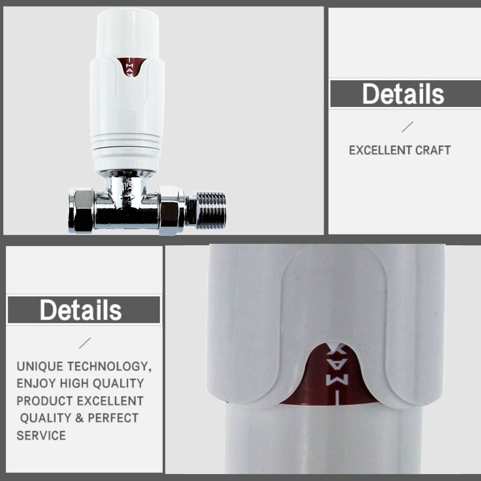 Lynwoodhome Straight Premium TRV Valve + Lockshield Straight White C014 Lynwoodhome