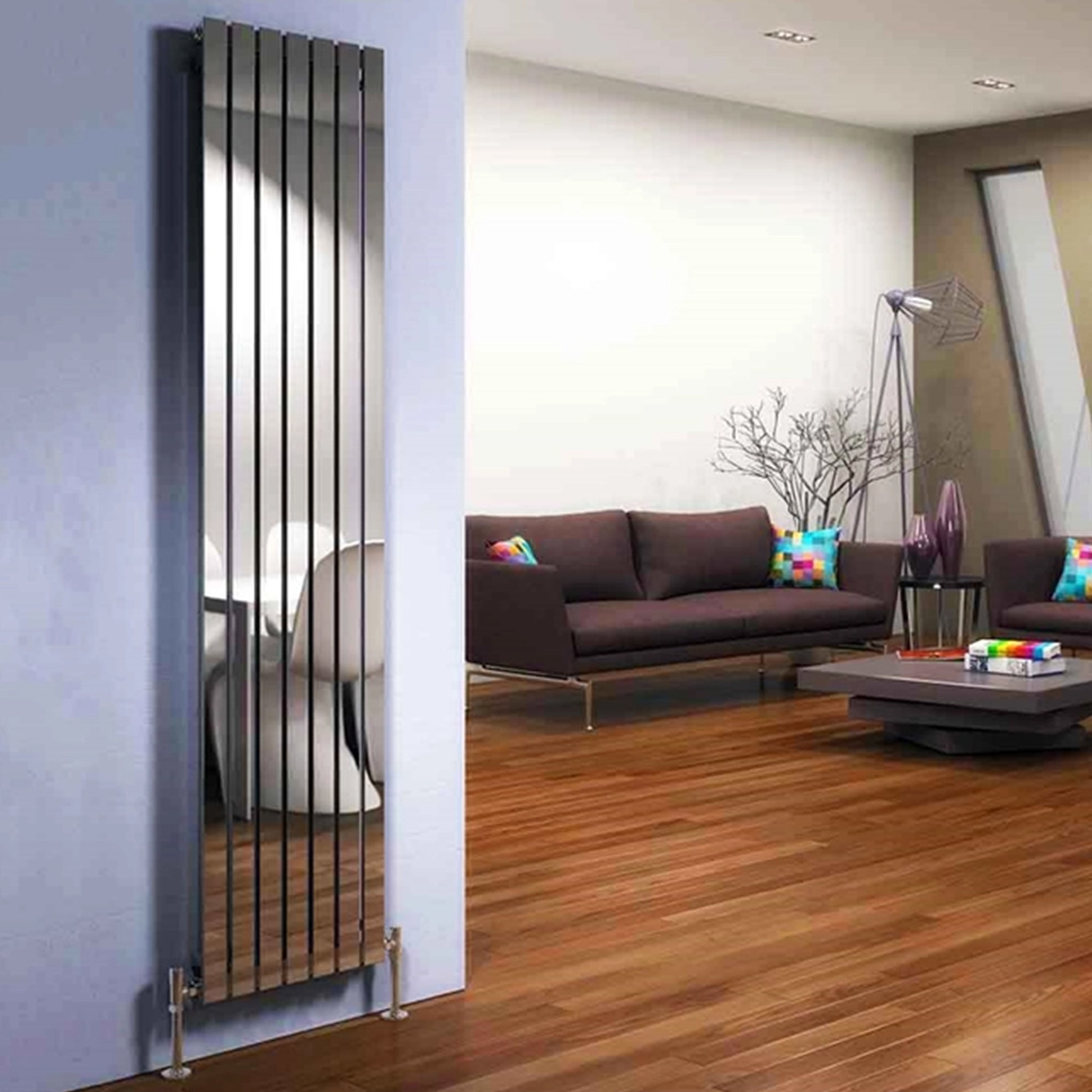 Flat Panel Single Vertical Radiator Chrome - C019