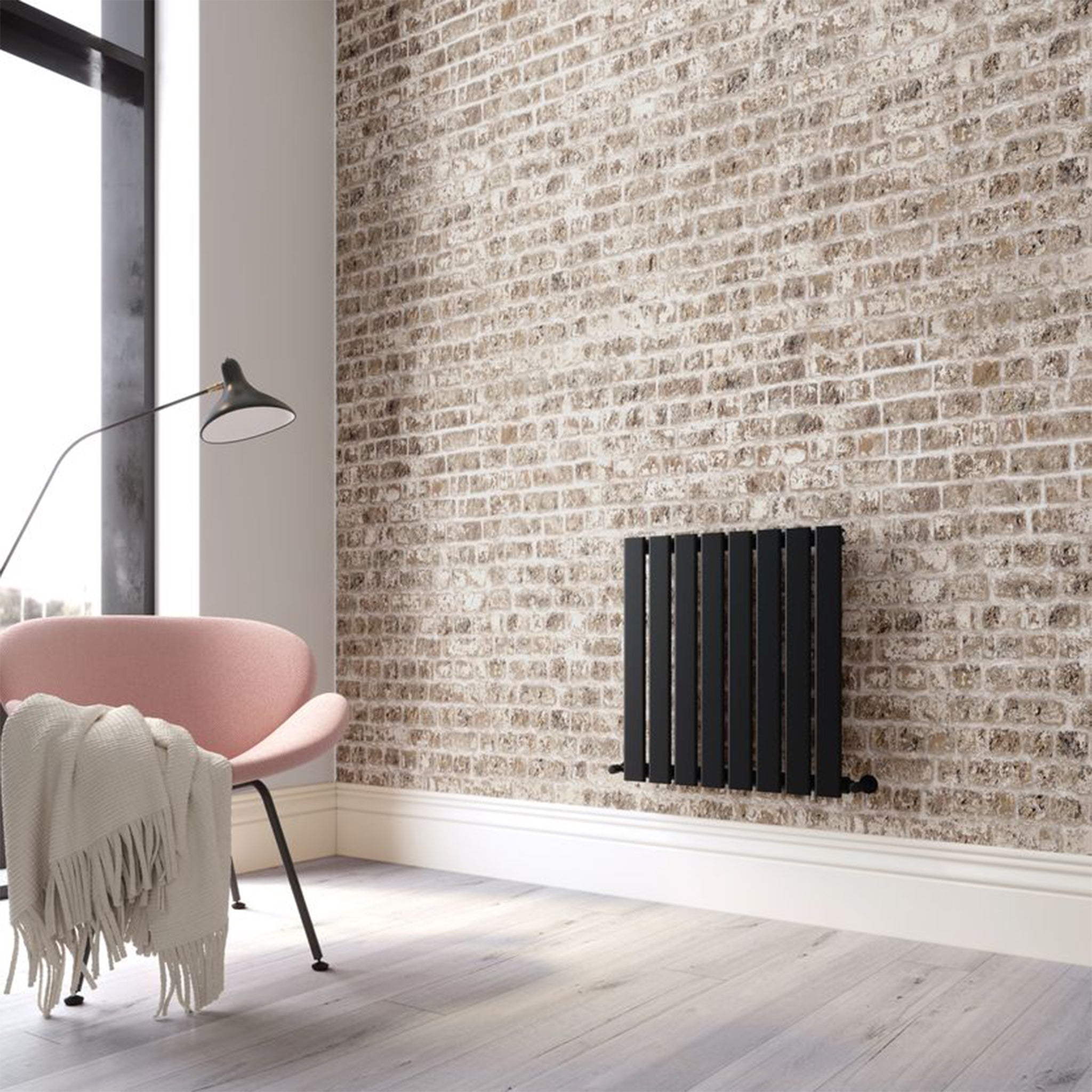 horizontal matt black radiator