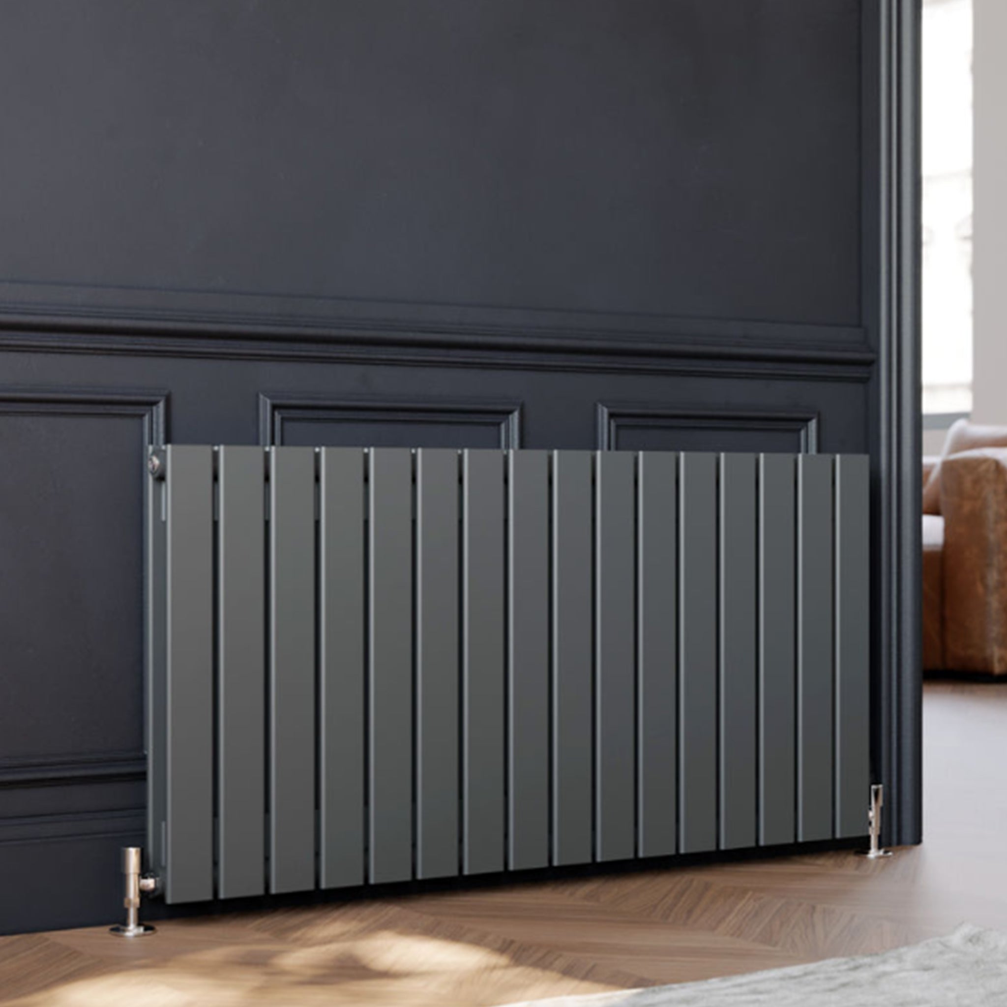 horizontal anthracite double panel radiator