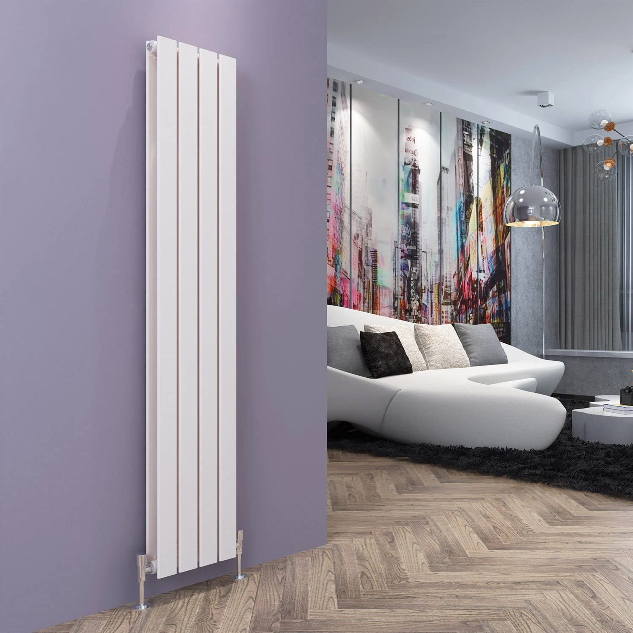 vertical white double bar radiator