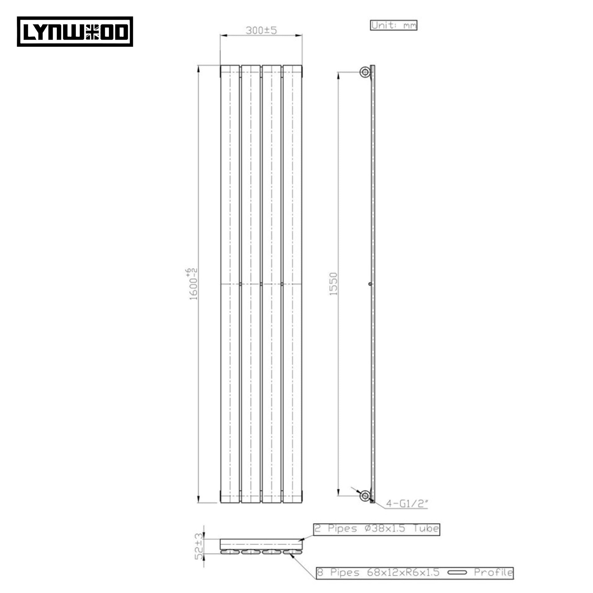 Flat Panel Single Vertical Radiator Chrome - C019