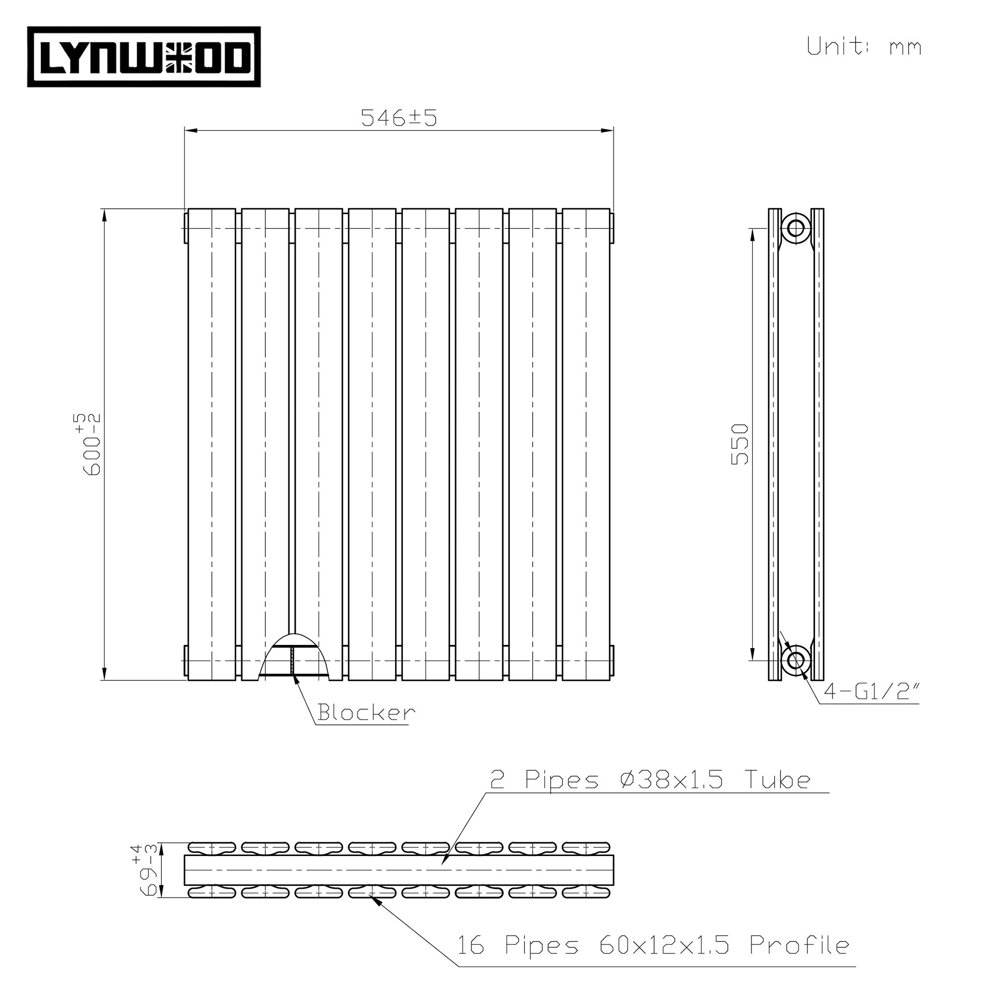 anthracite double panel size chart