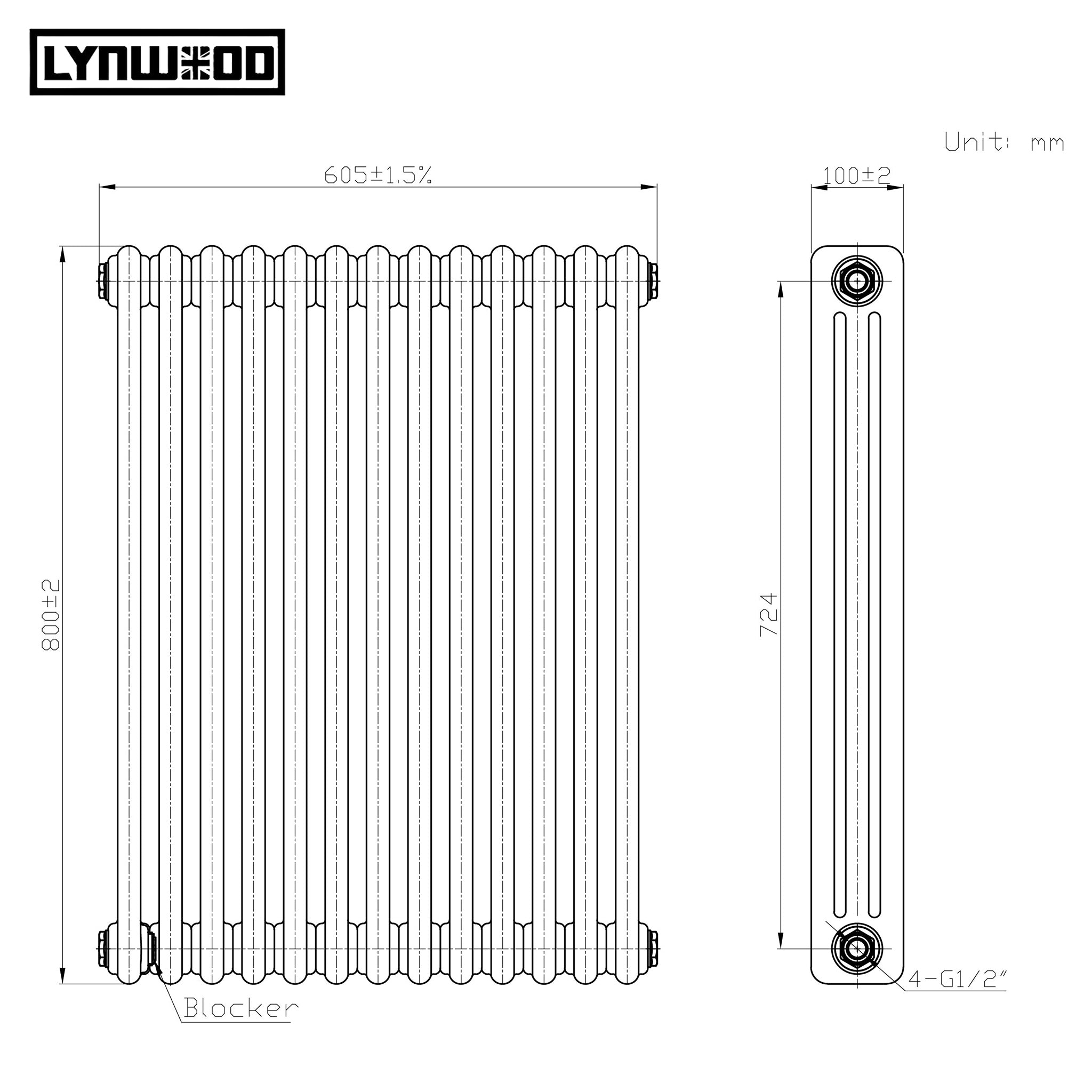 traditional radiator triple bar size guide
