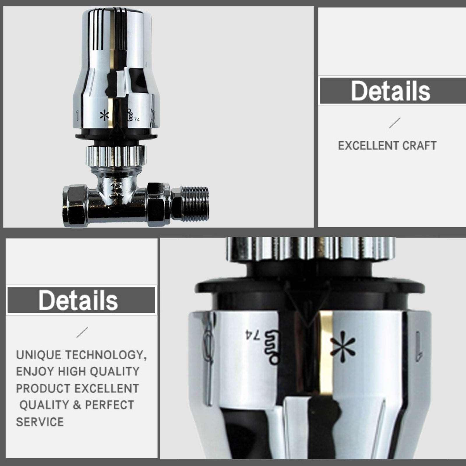 Lynwoodhome Straight Standard TRV Valve + Lockshield Chrome C015 Lynwoodhome 