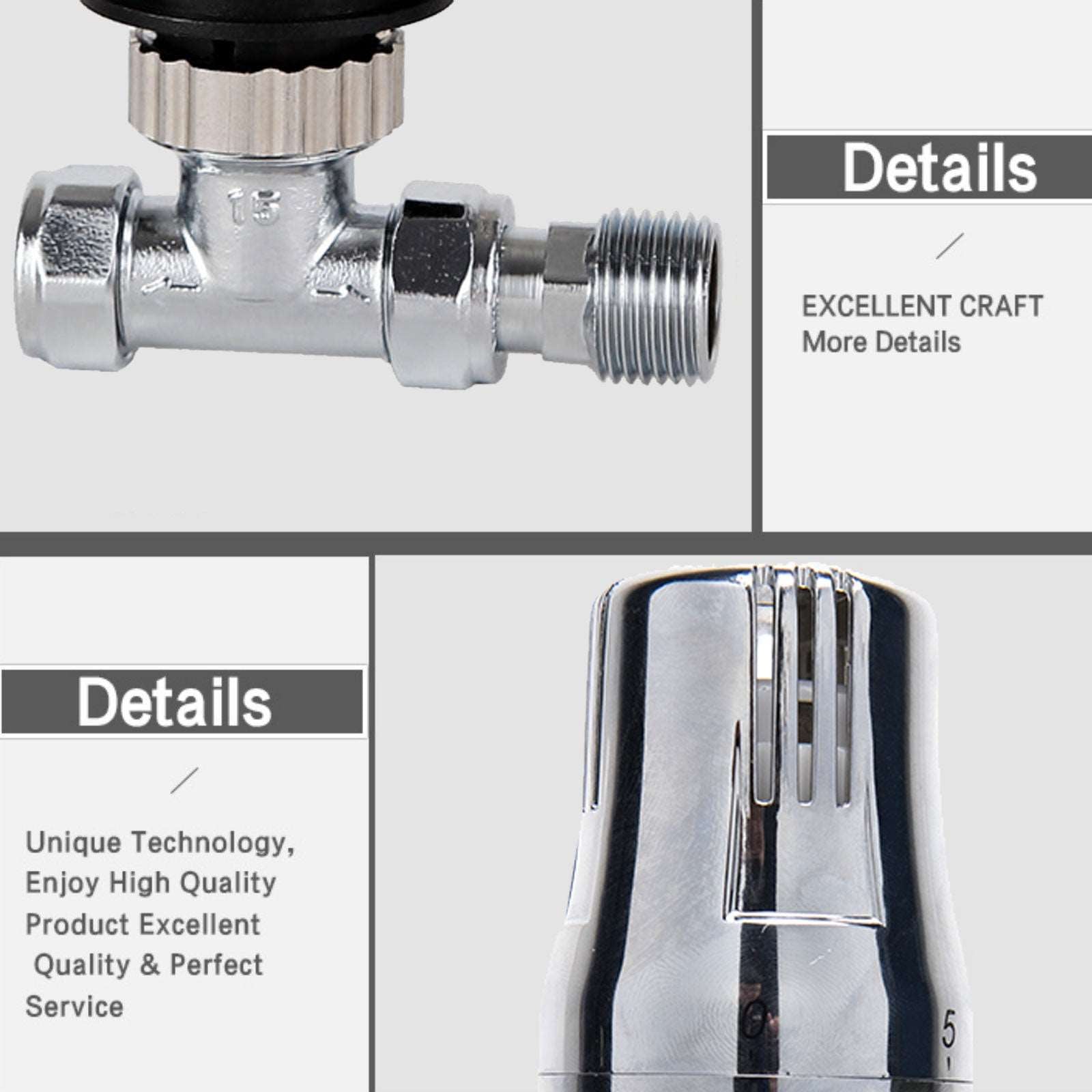 Lynwoodhome Straight Standard TRV Valve + Lockshield Chrome C015 Lynwoodhome 